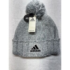 Adidas Men's Recon 3 Ballie Lined Pom Beanie Hat Cap Light Gray NEW w/Tags!!!